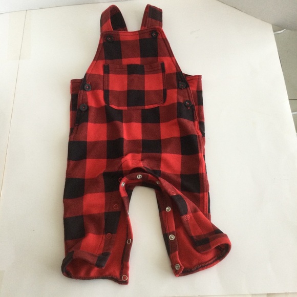 Joe Fresh Plaid Overalls 6-12 months - Picture 3 of 4